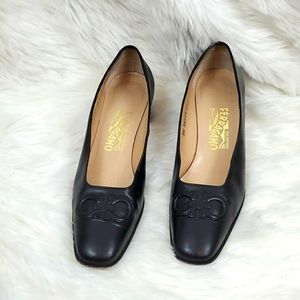 Salvatore Ferragamo Leather Black Women’s heel size 9 AA